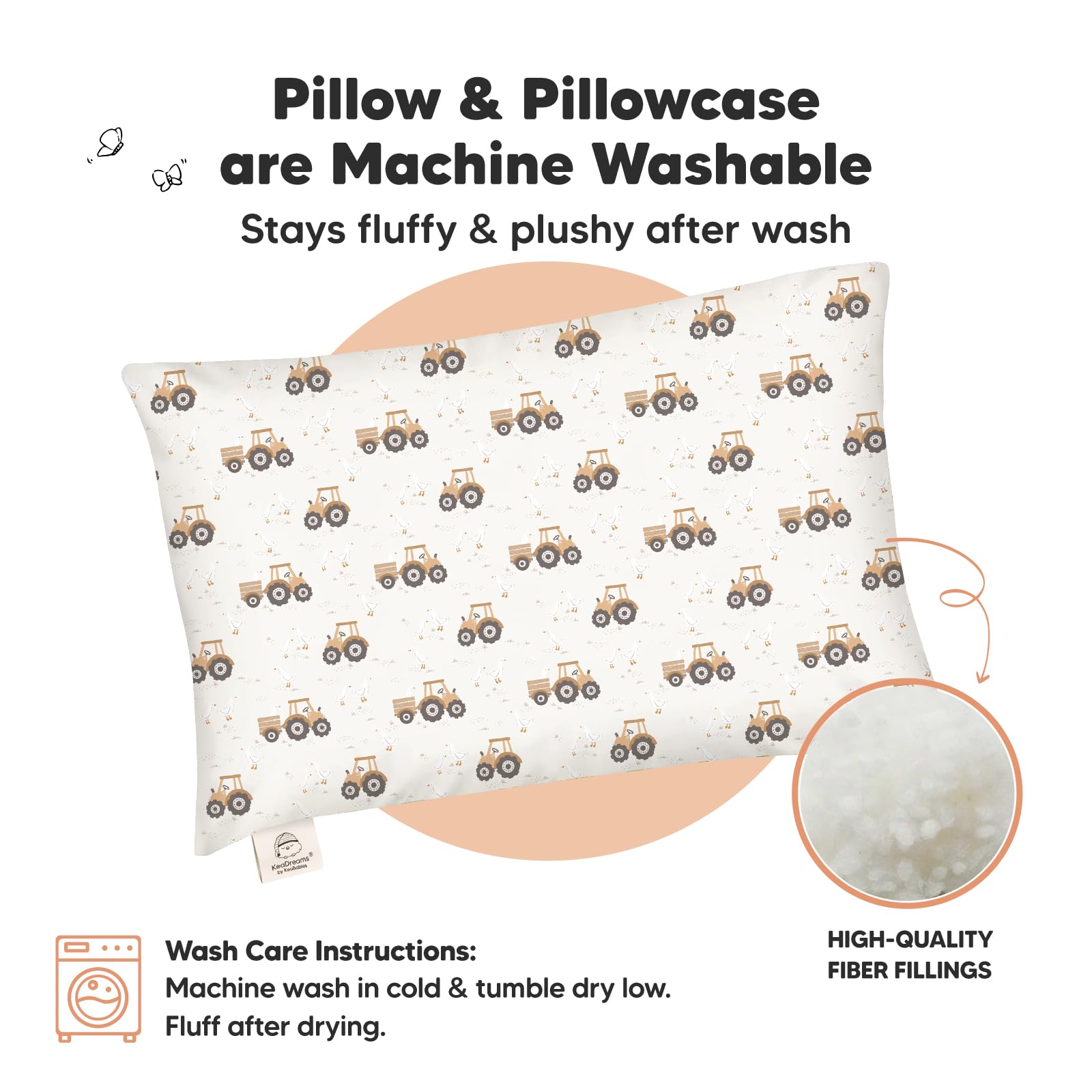 KeaBabies GOTS and OEKO-TEX certified pillow uses safe materials for everyday use