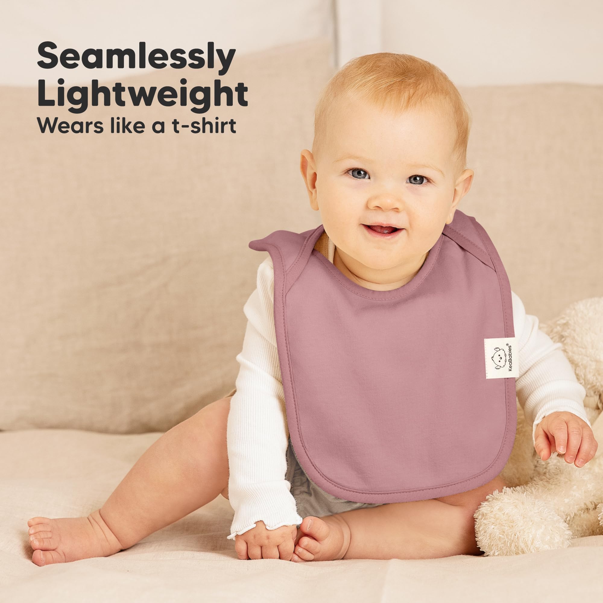 KeaBabies Hallo Bib highly absorbent soft material for active days