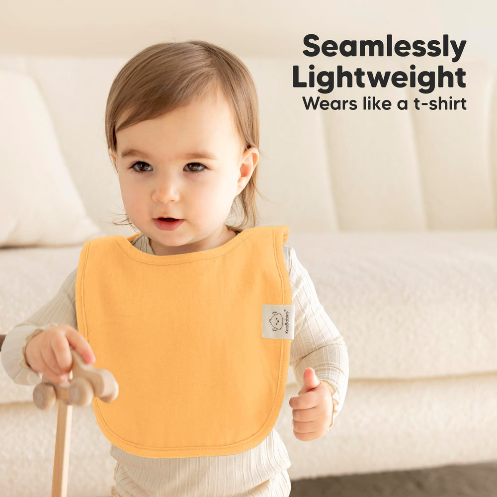 KeaBabies Hallo bib keeps cheeks dry with absorbent layers during teething.