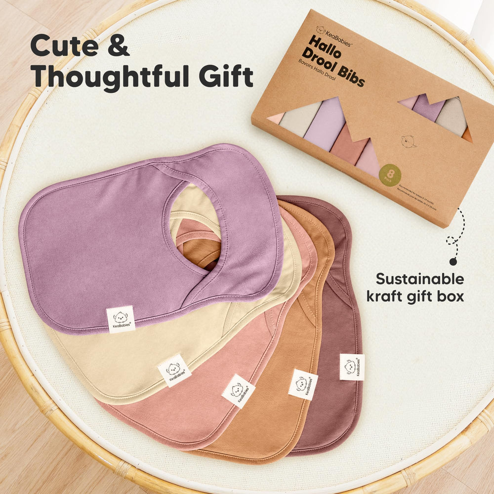KeaBabies Hallo Bib provides newborn to toddler torso coverage