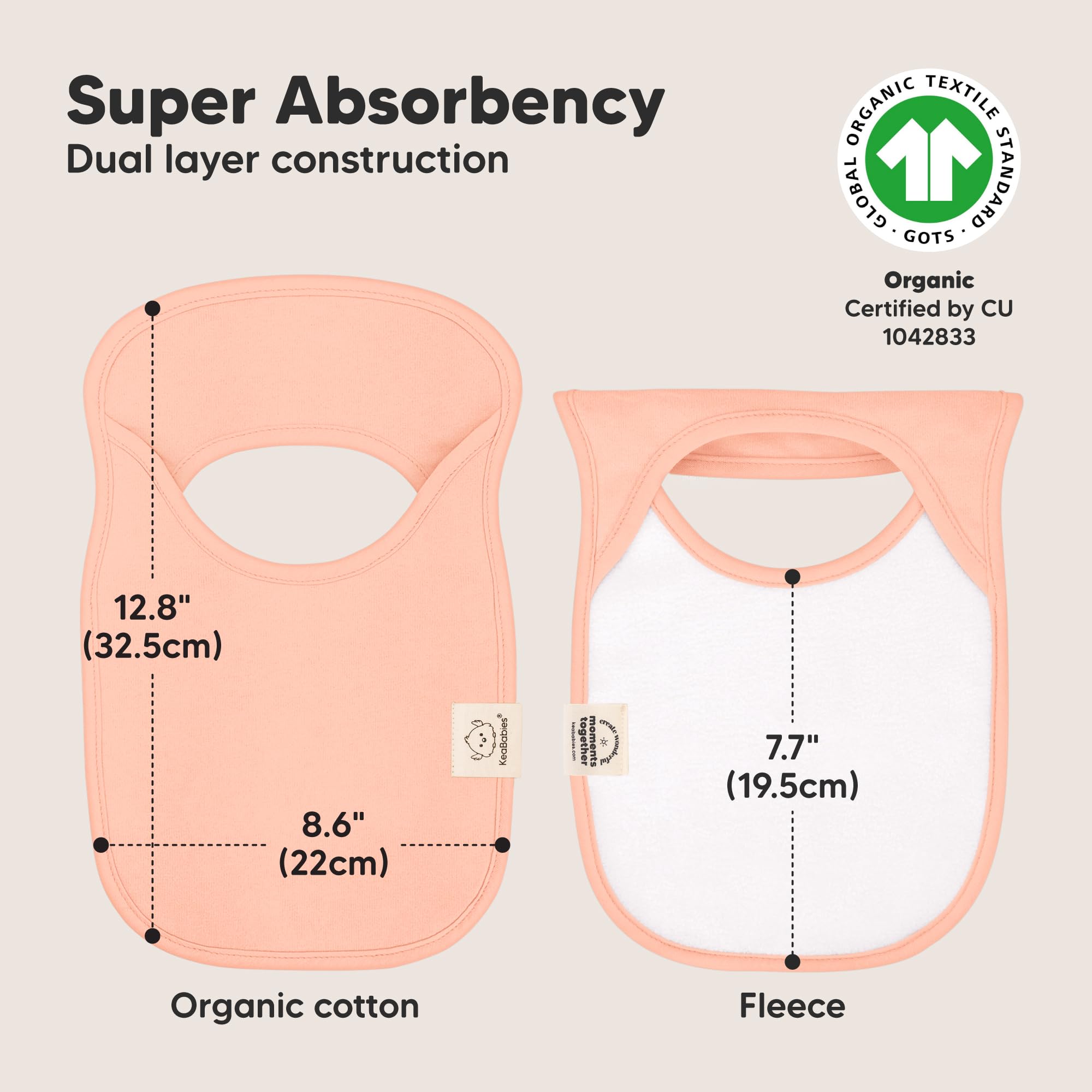 KeaBabies Hallo pullover bib design easy to wear and remove
