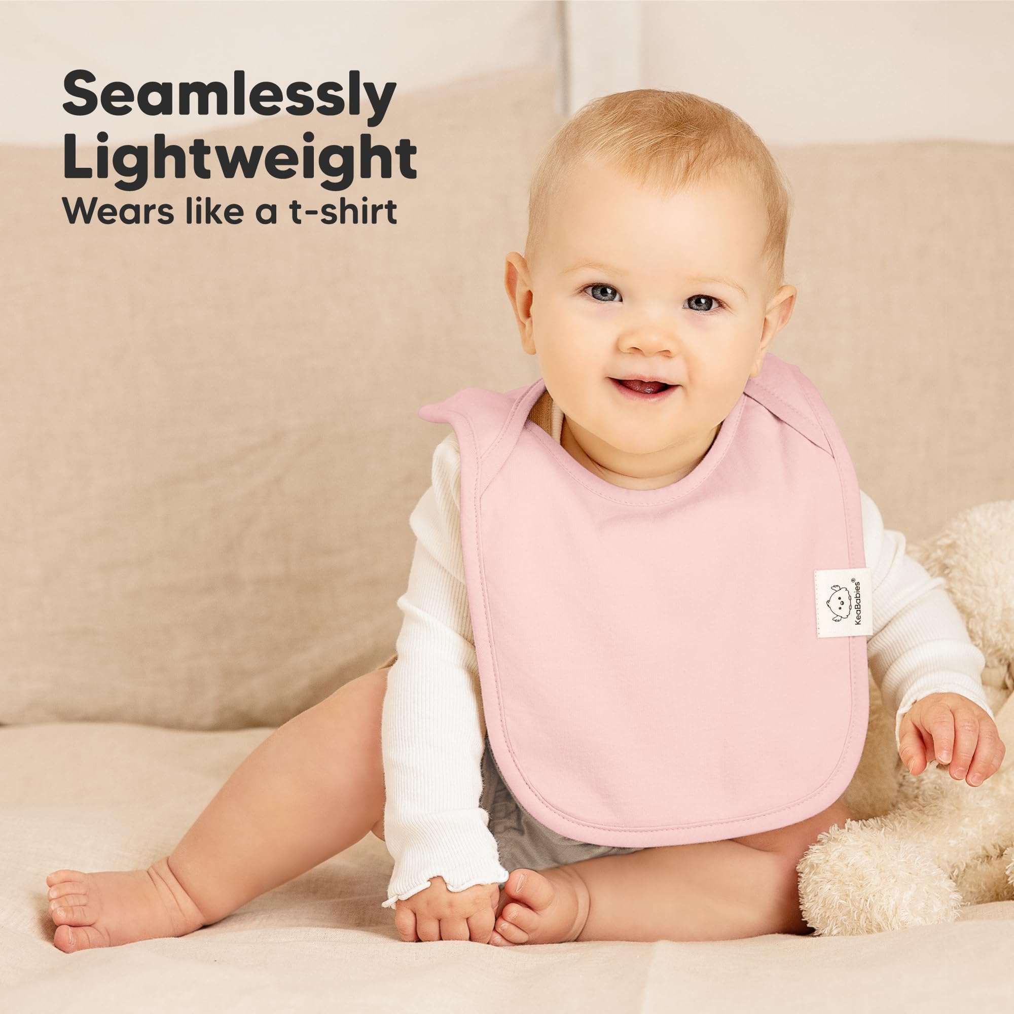 KeaBabies Hallo bib gentle on sensitive skin and teething days