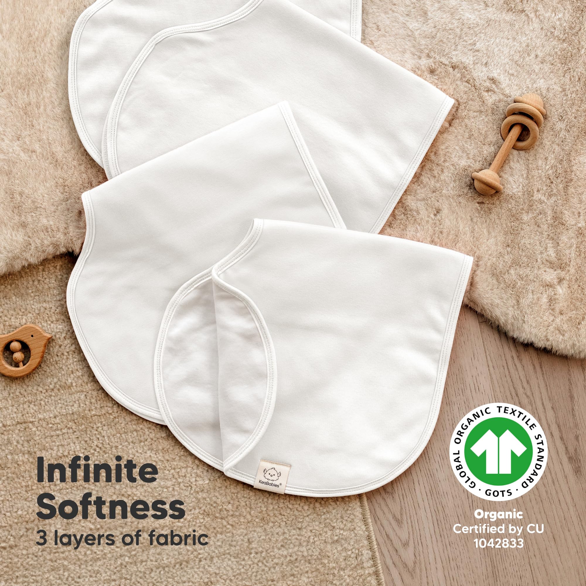 KeaBabies Hallo Burp Cloths come in a gift-ready box.