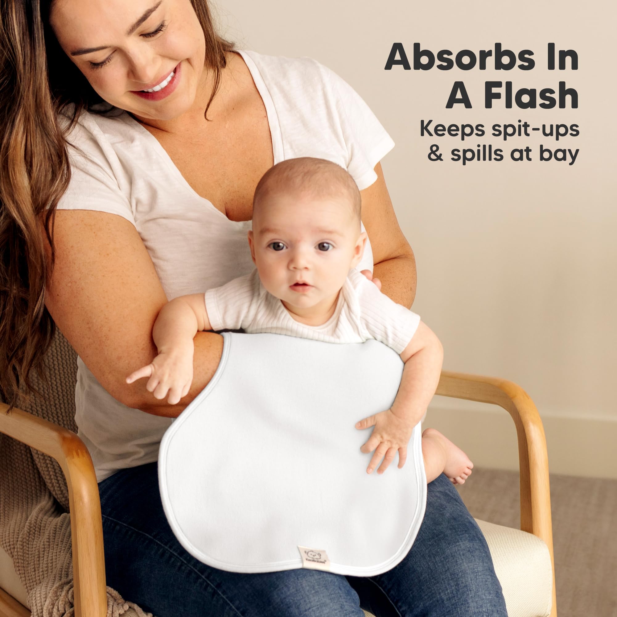 KeaBabies Hallo Burp Cloths measure 22 by 12 inches for full coverage.
