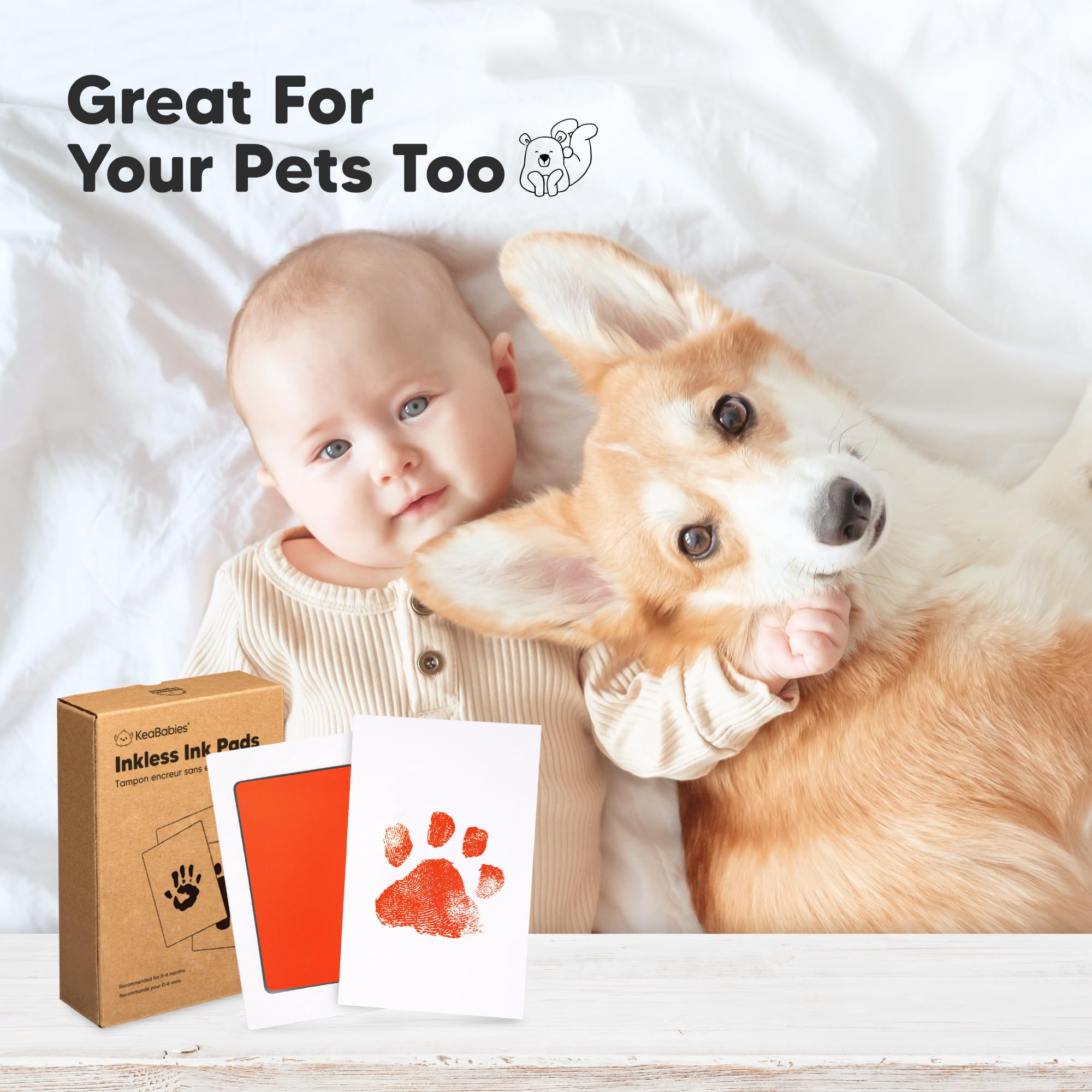 KeaBabies hand-foot imprint art cards display tiny prints beautifully.