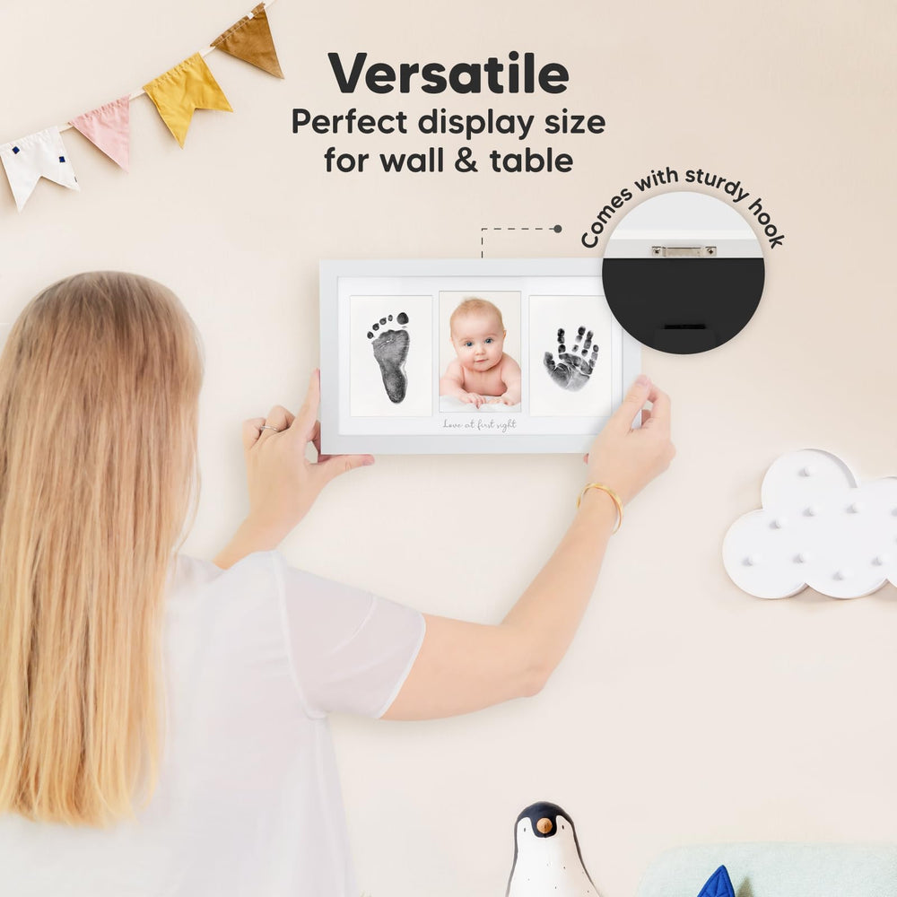 KeaBabies handprint frame on display in a nursery