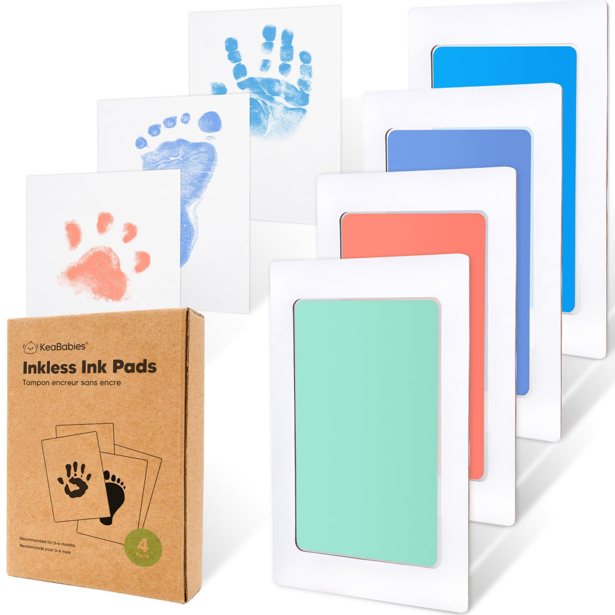 Keababies handprint inkless pad for mess-free newborn keepsakes.