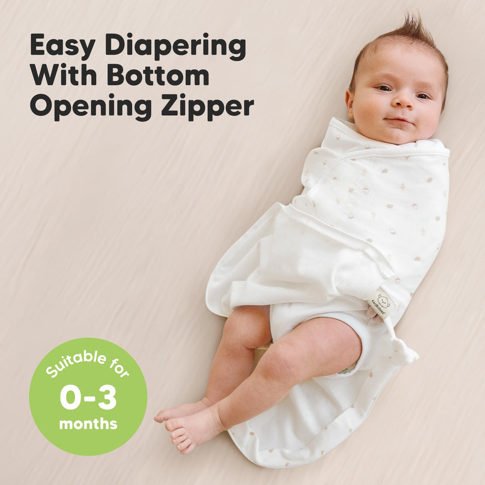 KeaBabies hip healthy swaddle showing ergonomic hip support