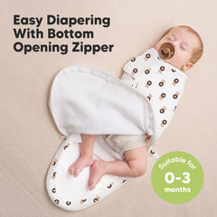 KeaBabies hip-healthy certification emblem on swaddle for safe hip support.
