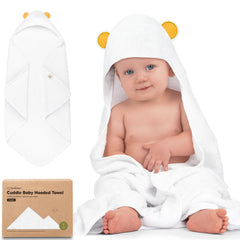 KeaBabies hooded bear towel – ultra-soft and absorbent for newborn baths
