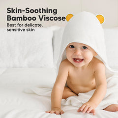 KeaBabies bamboo-viscose towel – bear design, three times more absorbent