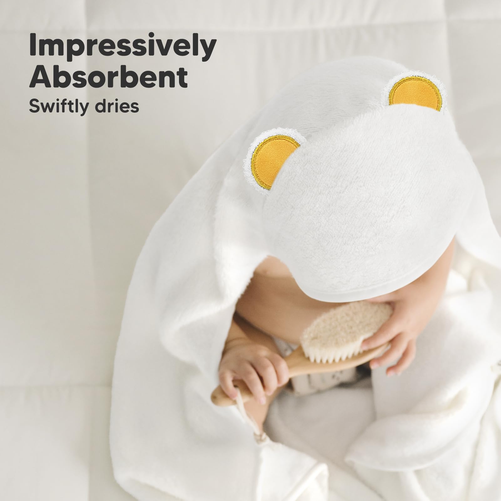 KeaBabies soft bamboo fibers provide gentle, skin-friendly drying