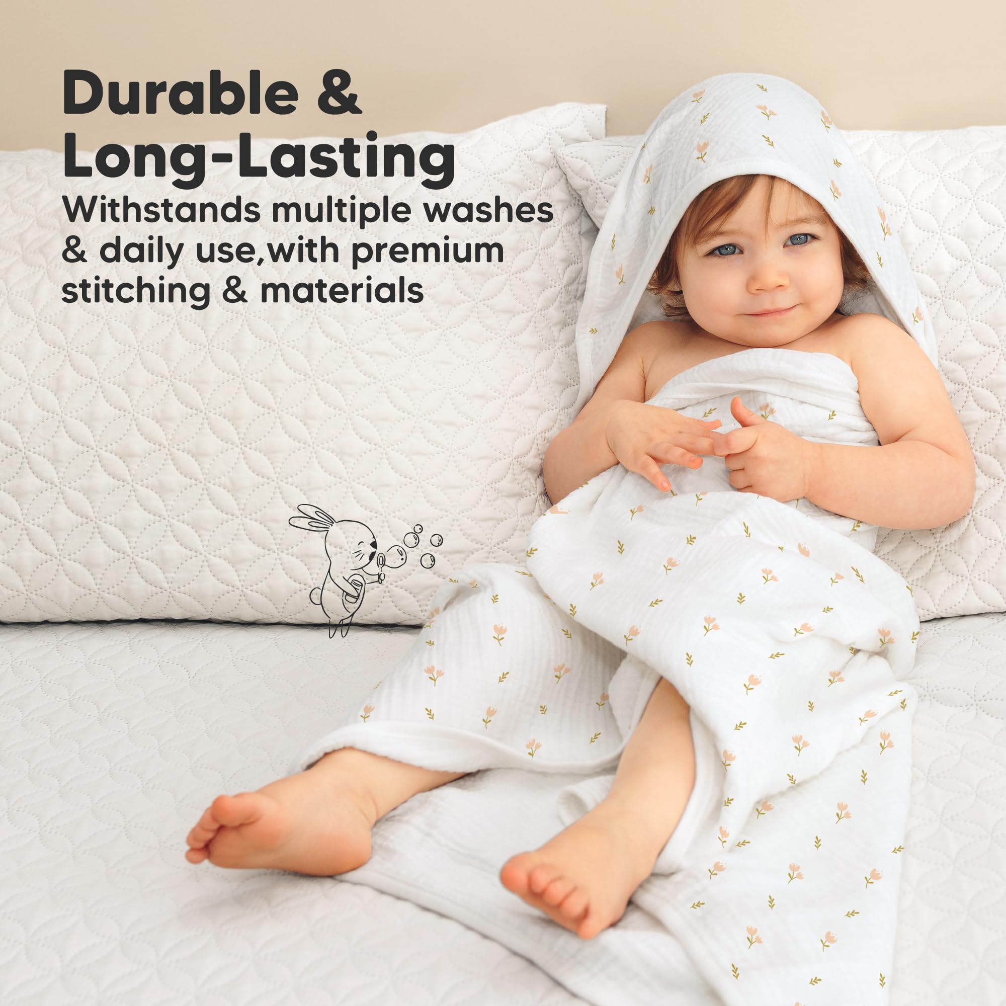 KeaBabies muslin towel: quick-drying and lightweight for travel and busy mornings.
