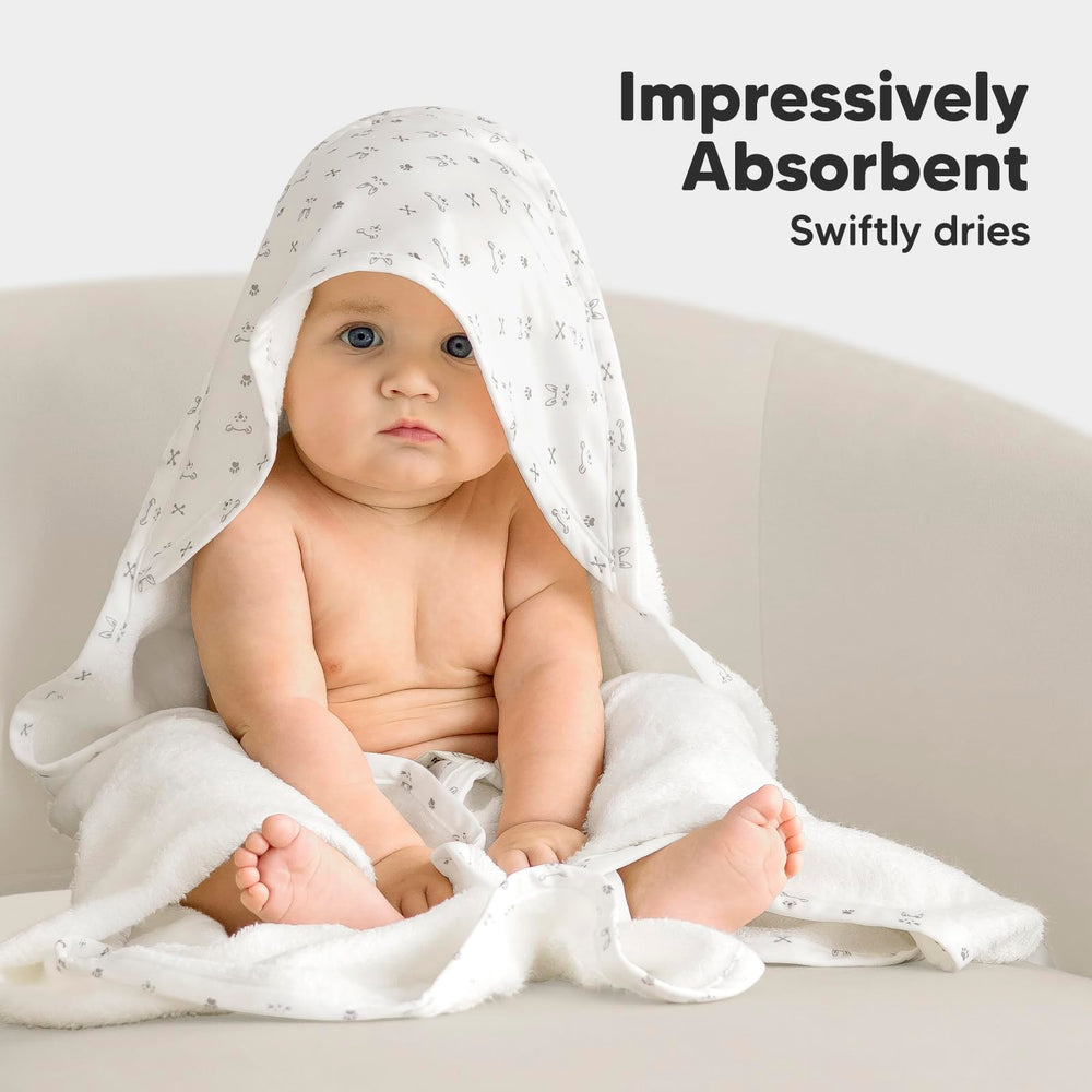 KeaBabies hooded design makes bath time cozy.