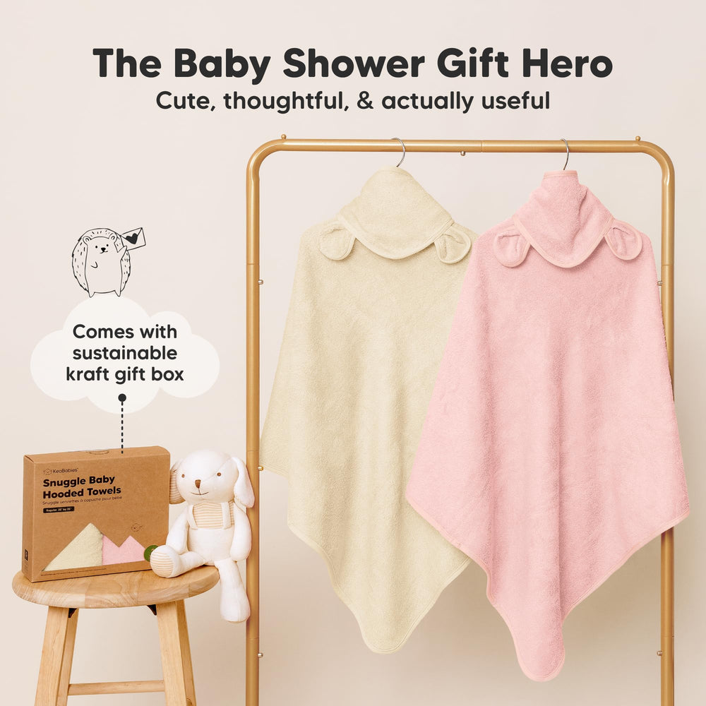 KeaBabies hooded towel 30x30 infant size for newborns.