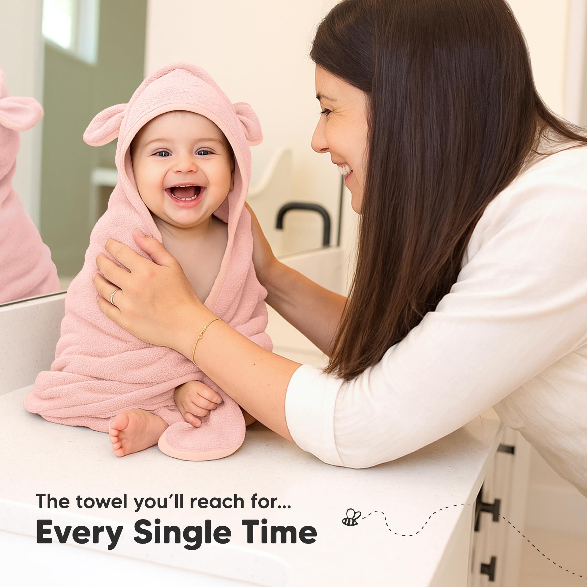 KeaBabies hooded towel 35x35 suitable for growing toddlers.