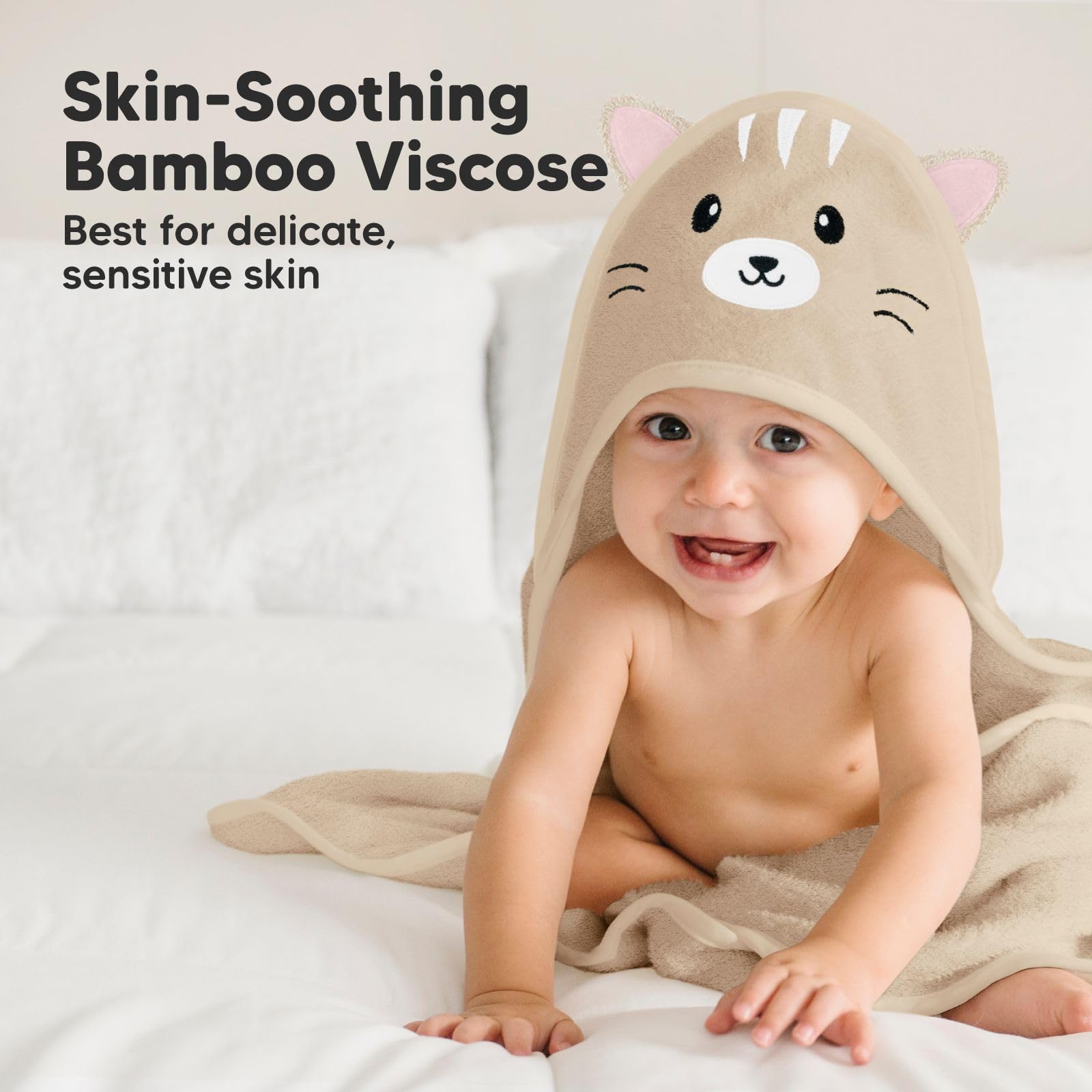 KeaBabies hooded towel with 500gsm plush thickness