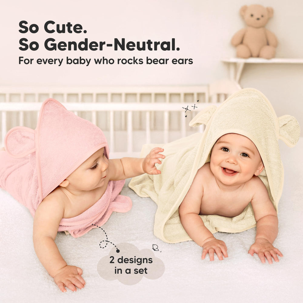 KeaBabies hooded towel baby bath-time scene with warmth.