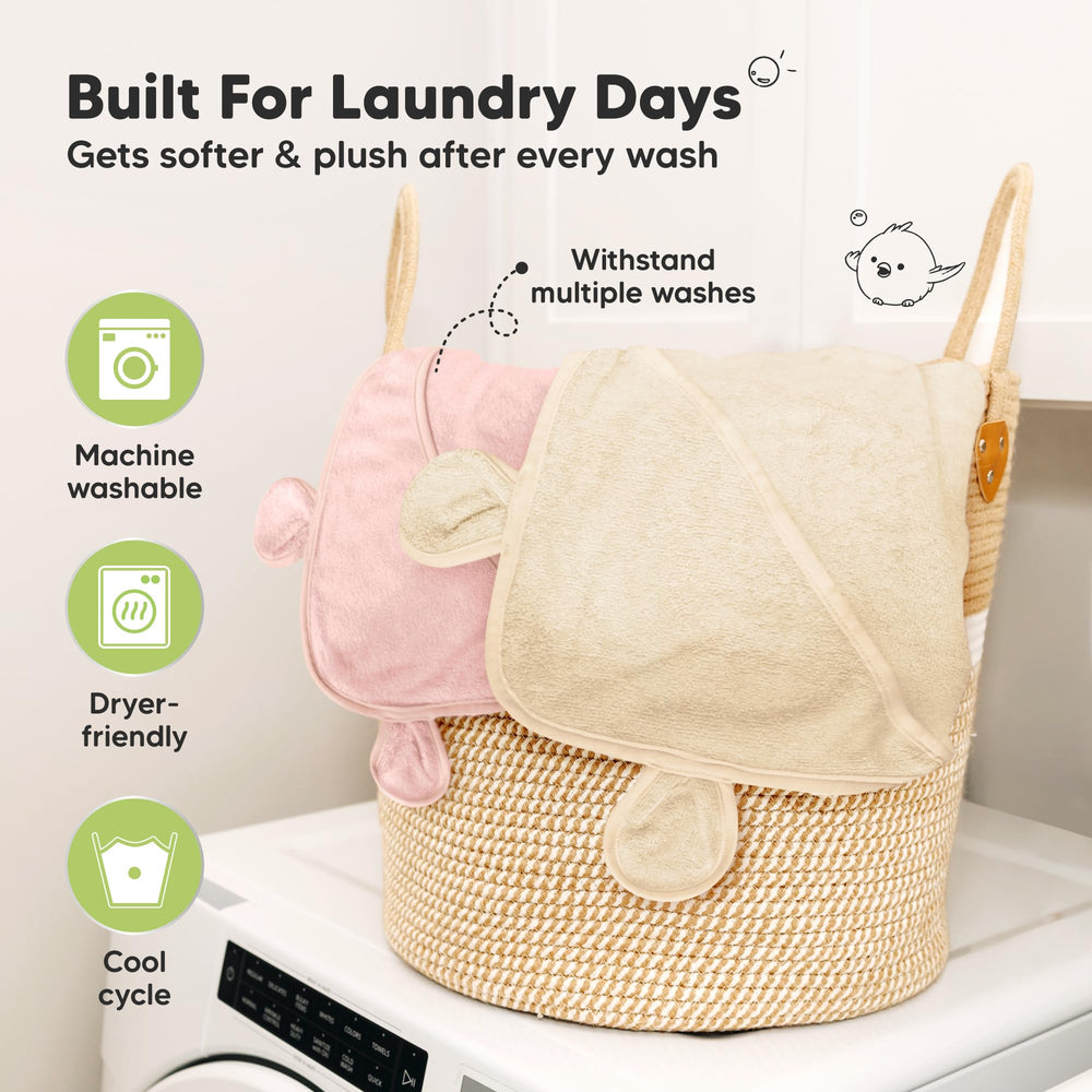 KeaBabies hooded towel durable and machine washable for busy families.