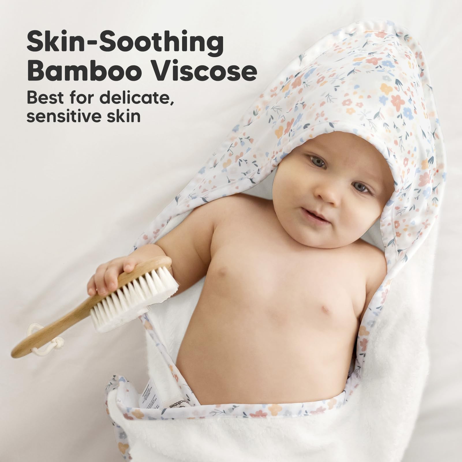 KeaBabies towel, 500gsm, extra thick and plush for cozy drying.