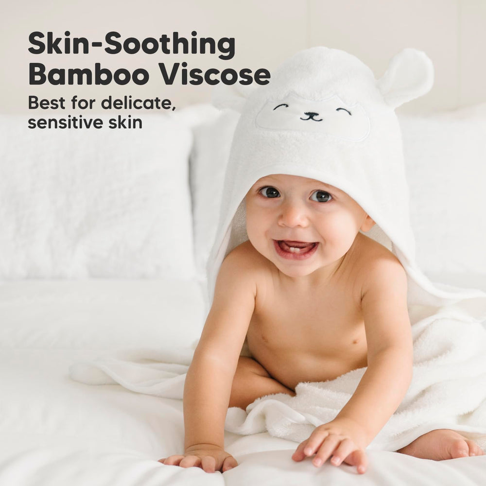 KeaBabies hooded towel large 35x35 inches keeps baby snug after bath