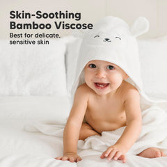 KeaBabies hooded towel large 35x35 inches keeps baby snug after bath