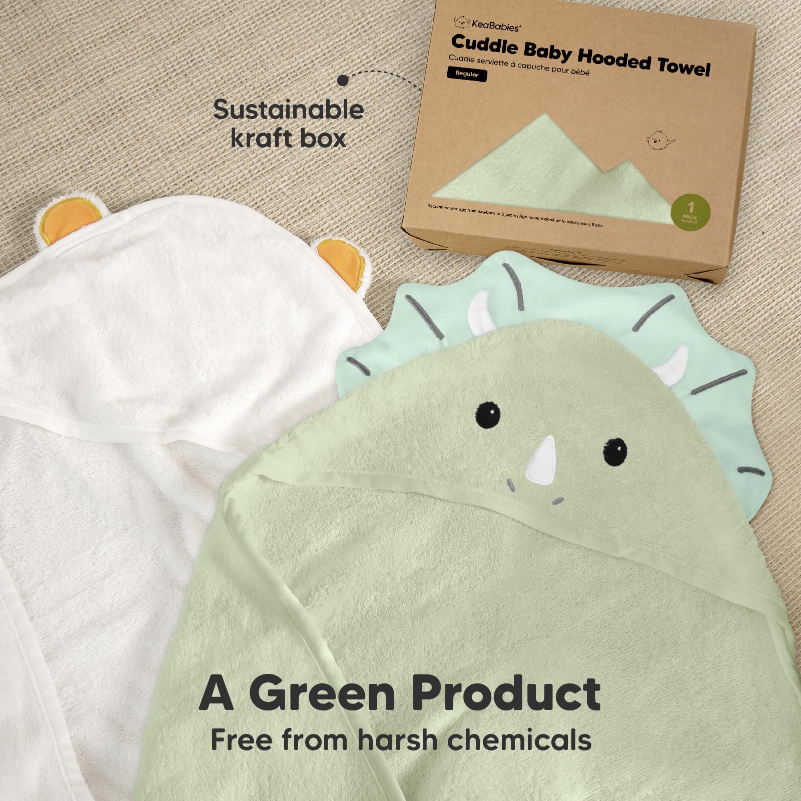 Keababies hooded towel machine washable and dryer-friendly.