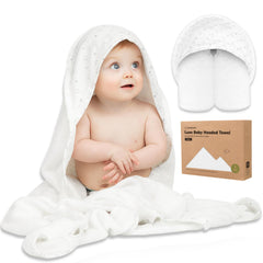 KeaBabies hooded towel newborn large 35x35 inches soft and absorbent.