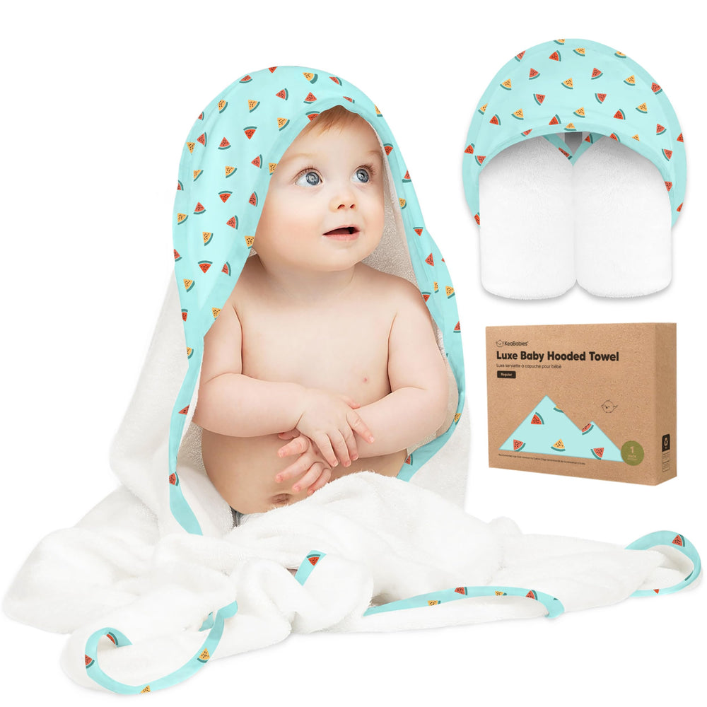 KeaBabies hooded towel newborn with cozy hood for warm post-bath snuggles