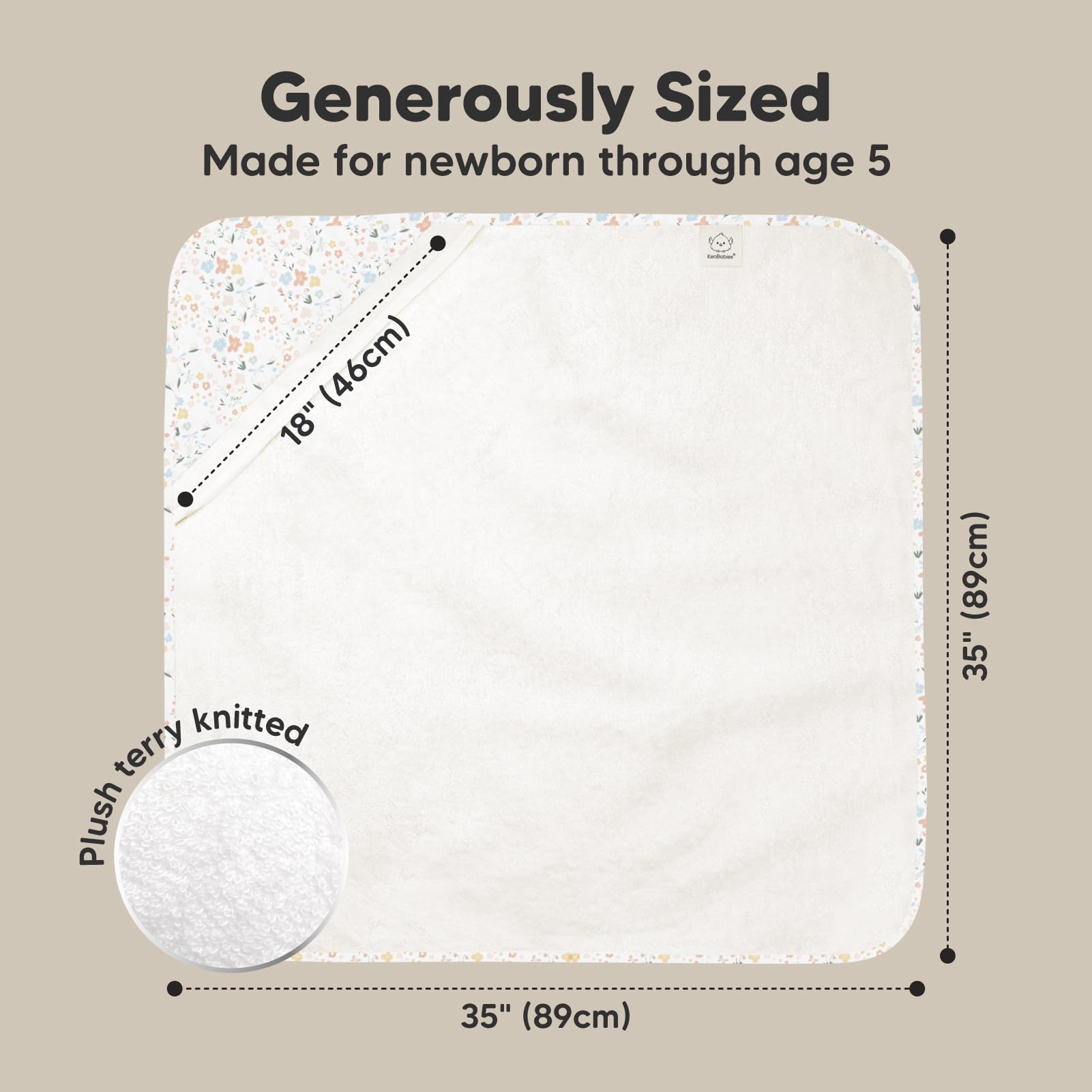 KeaBabies hooded towel gentle on sensitive skin for everyday use.