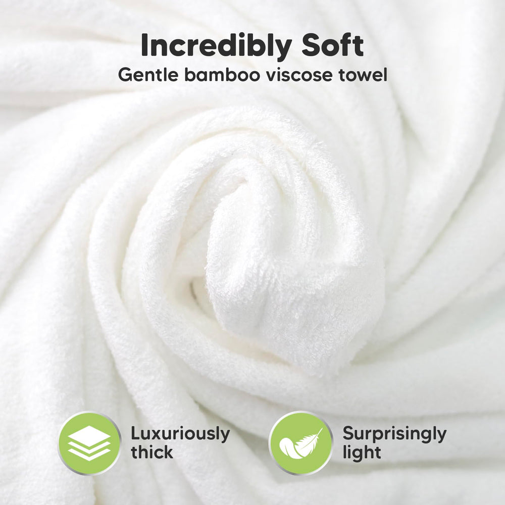 Keababies hooded towel with three-times absorbent bamboo fabric dries baby quickly.