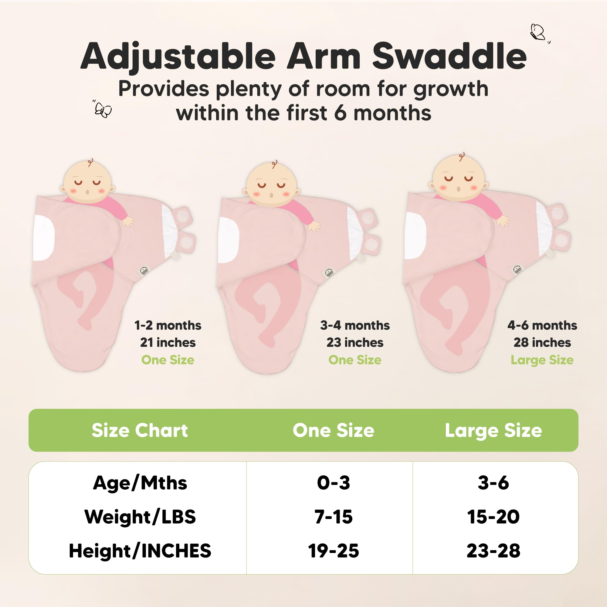 KeaBabies hook-and-loop closures on sleep sack offer secure fit