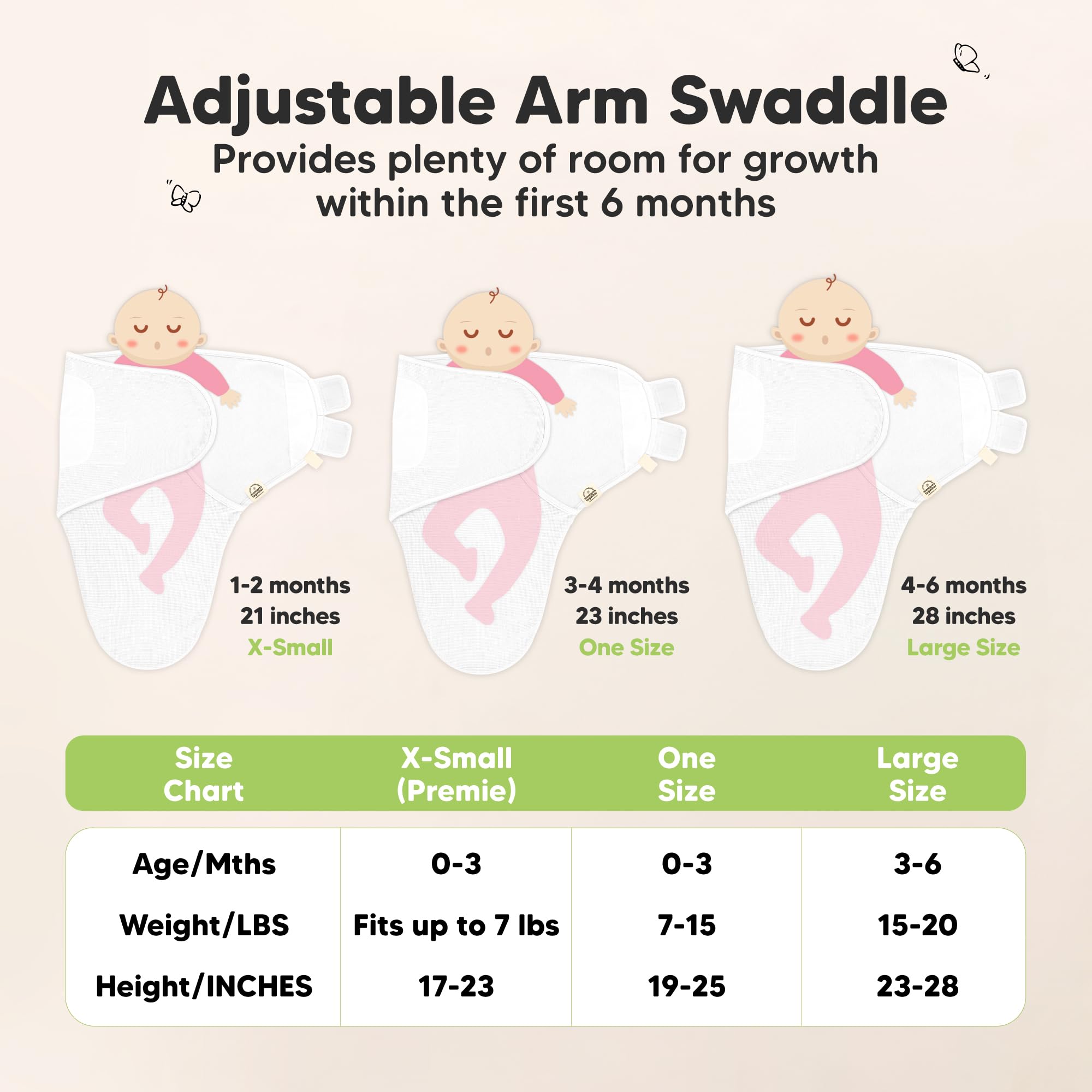 KeaBabies IHDI-certified ergonomic design supports hip positioning