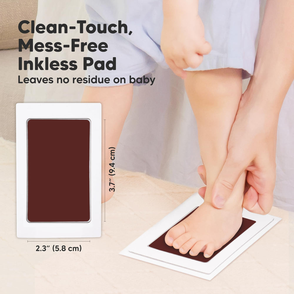 KeaBabies inkless baby footprint captured with clean touch pad