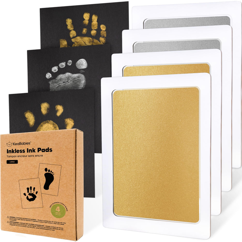 KeaBabies inkless hand and foot kit captures tiny prints without ink on skin.