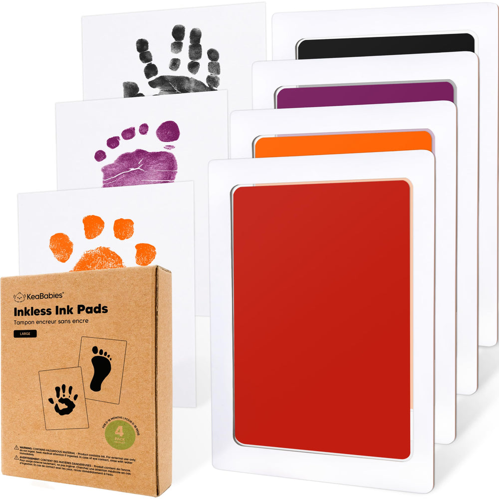 KeaBabies inkless hand and foot imprint kit for mess-free newborn keepsakes