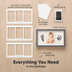 KeaBabies inkless handprint kit baby handprint close-up with clean touch ink pad