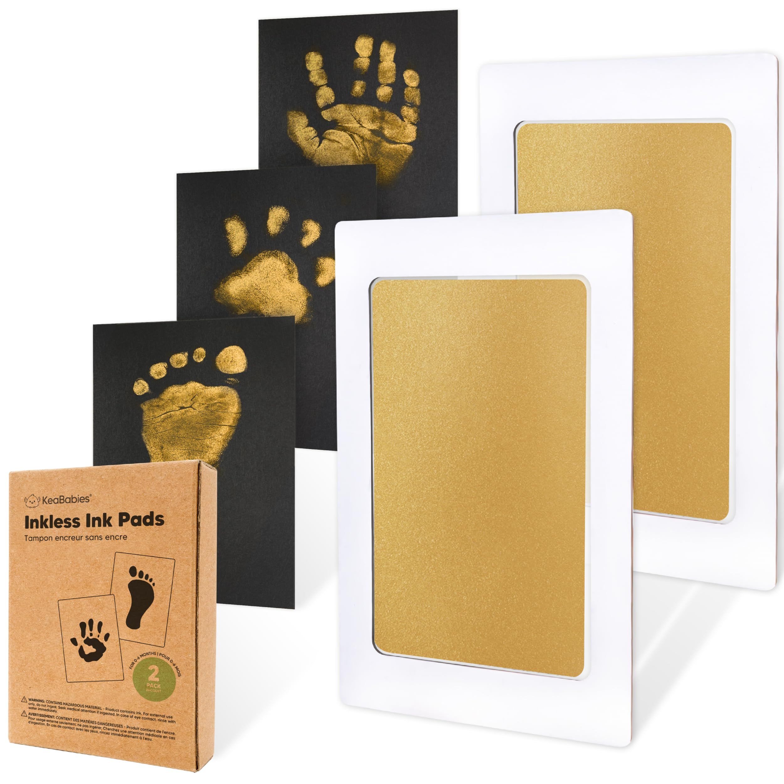 KeaBabies inkless handprint kit captures a clean baby handprint for keepsakes.