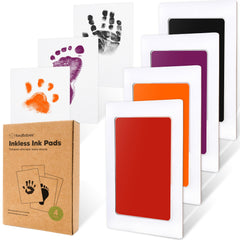 KeaBabies inkless handprint kit setup showing clean imprint process