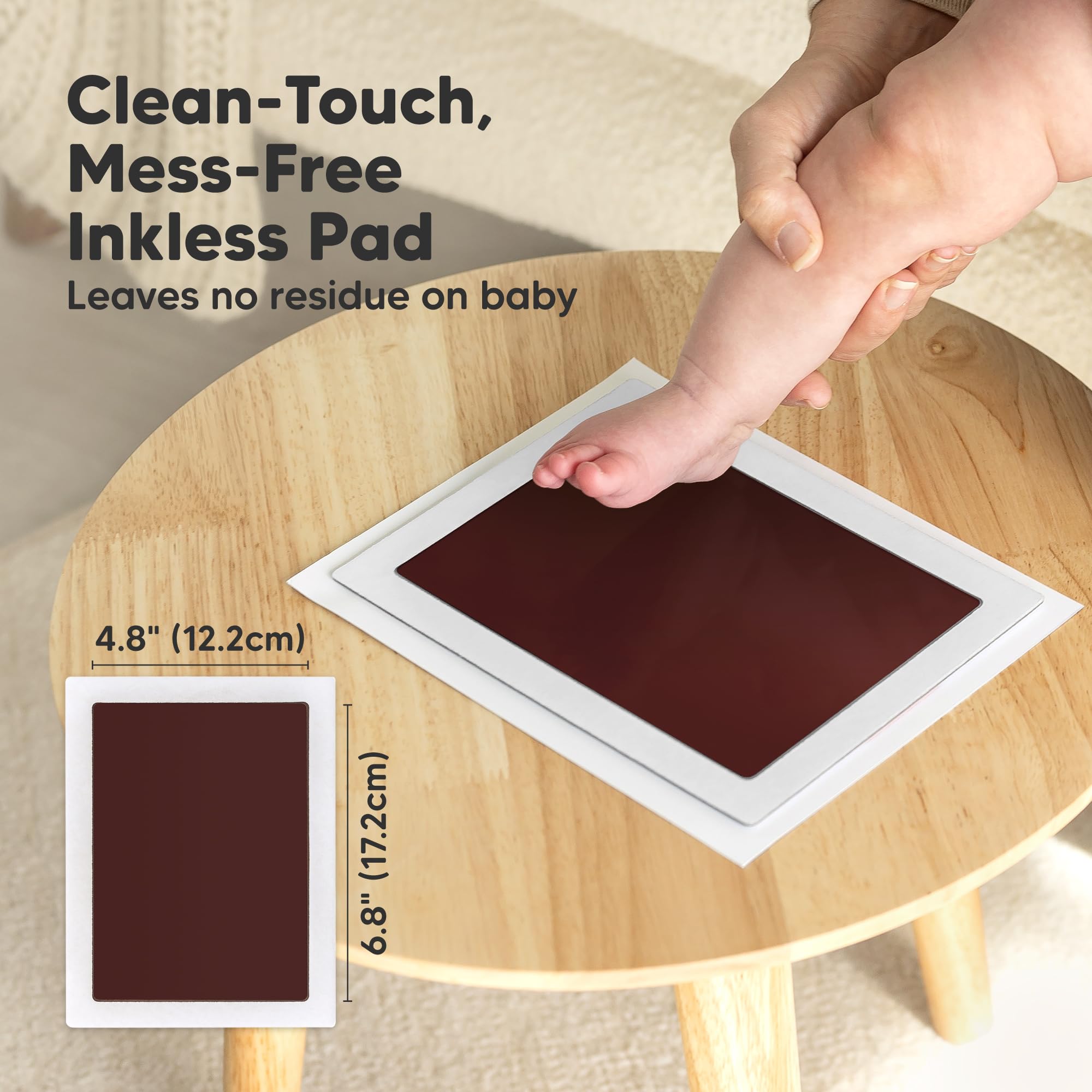 KeaBabies inkless kit footprint reveals detailed print without ink mess