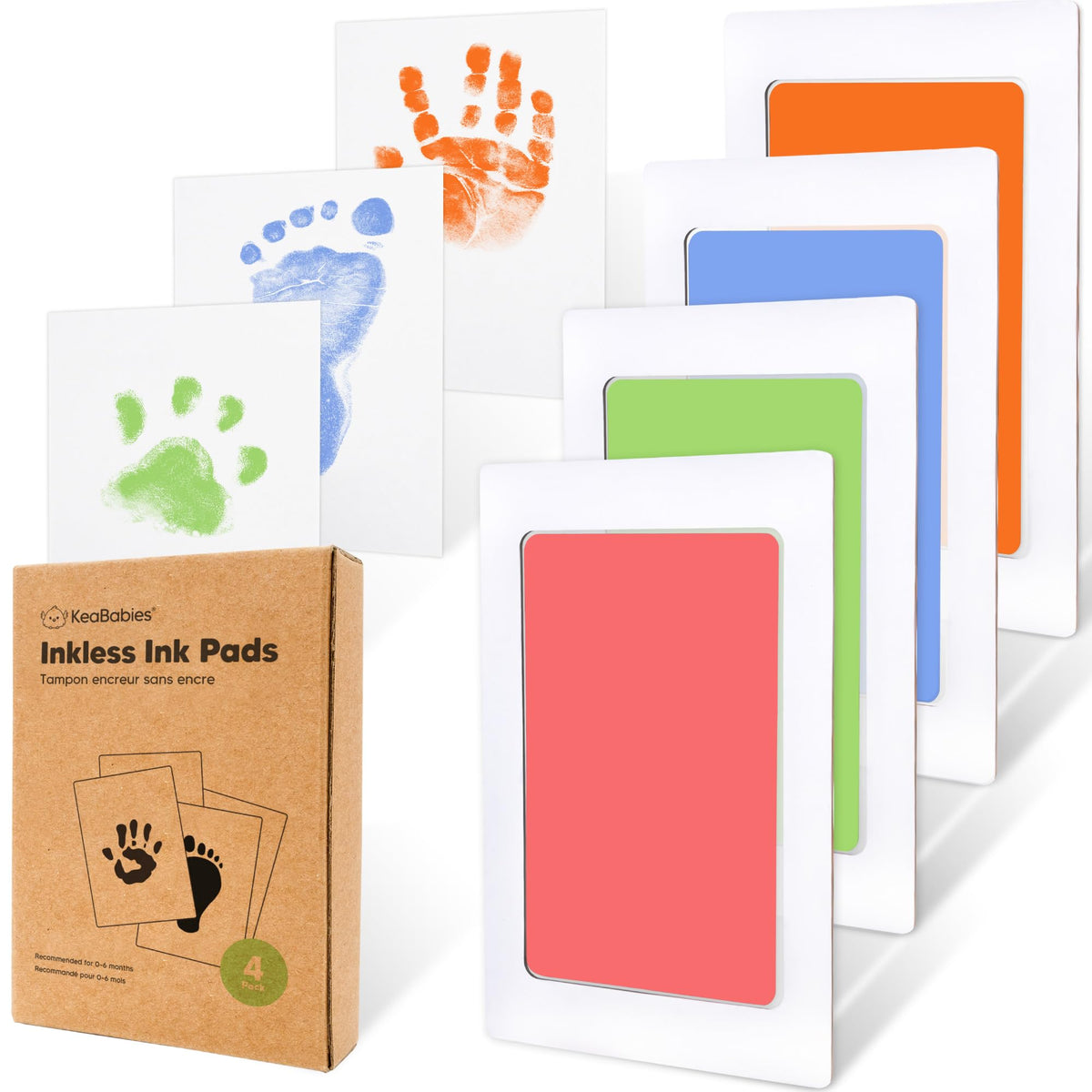 KeaBabies inkless kit handprint demonstrating mess-free imprinting for keepsakes