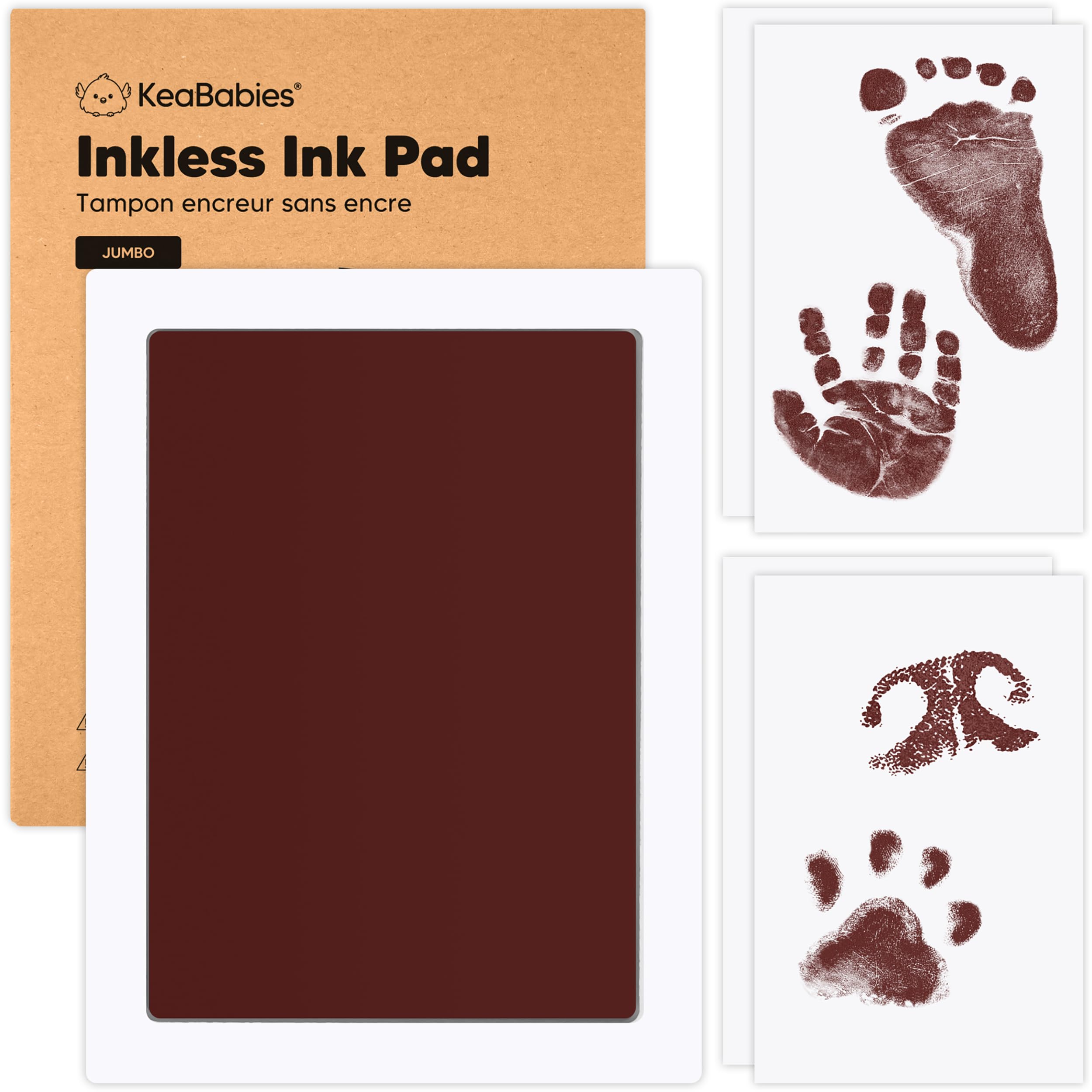 KeaBabies inkless kit handprint shows a clean, precise newborn keepsake
