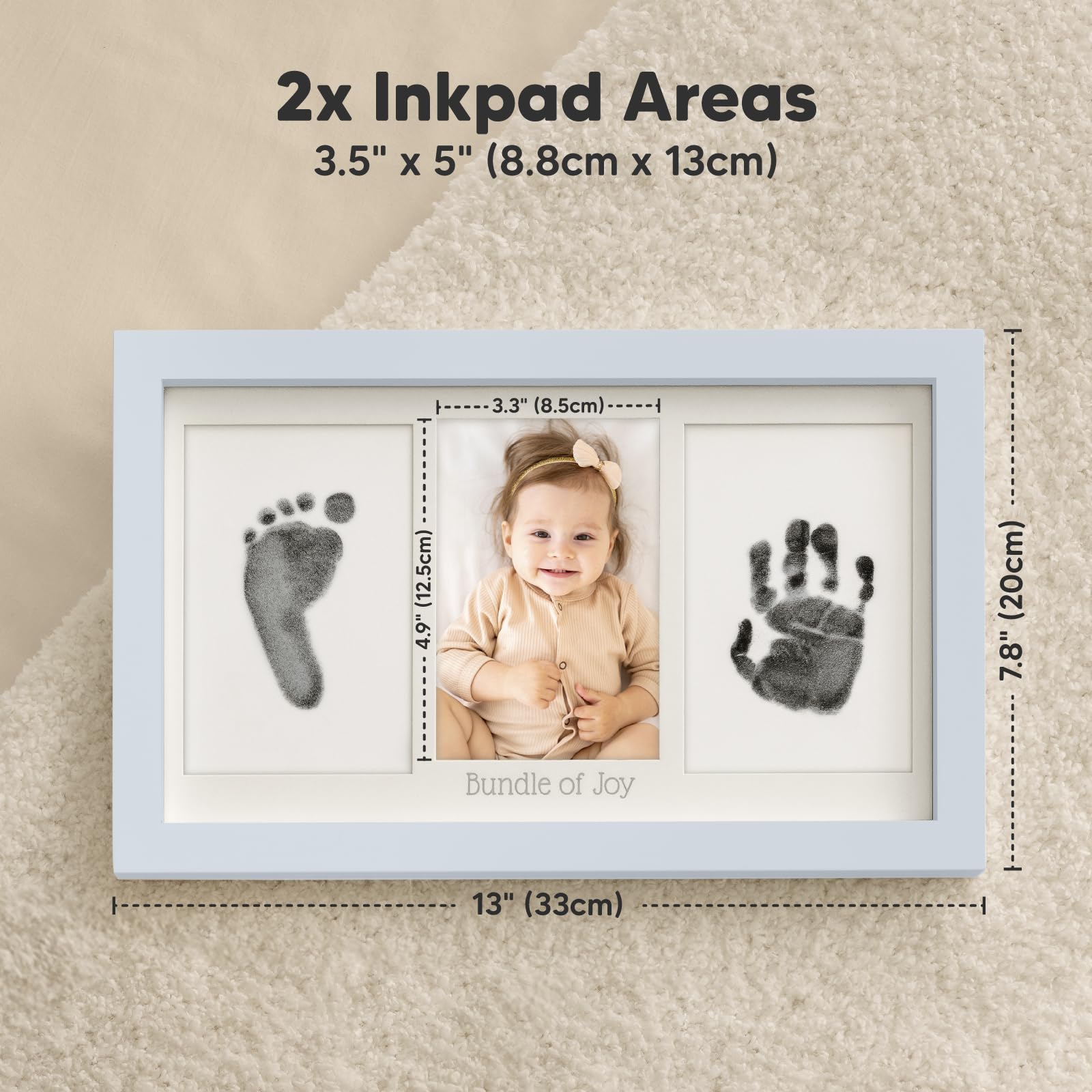 KeaBabies inkpad size 3.5 by 5 inches for newborns 0–6 months.