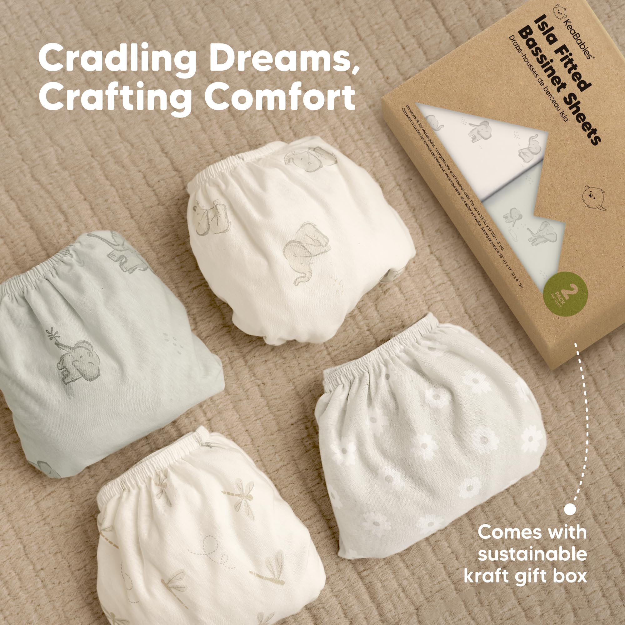 KeaBabies Isla 2-pack bassinet sheets for replacements