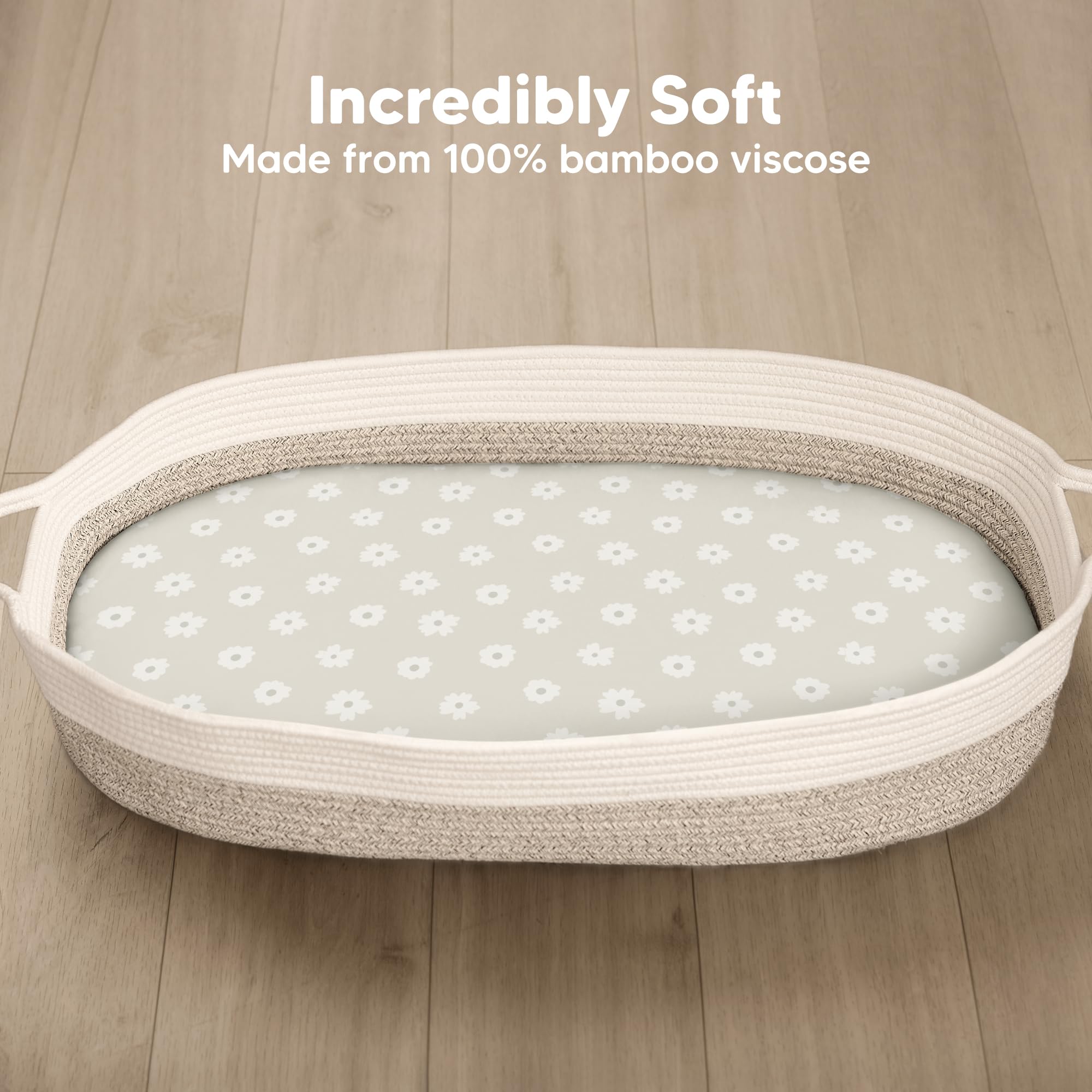 KeaBabies Isla bamboo viscose bassinet sheet 33x17