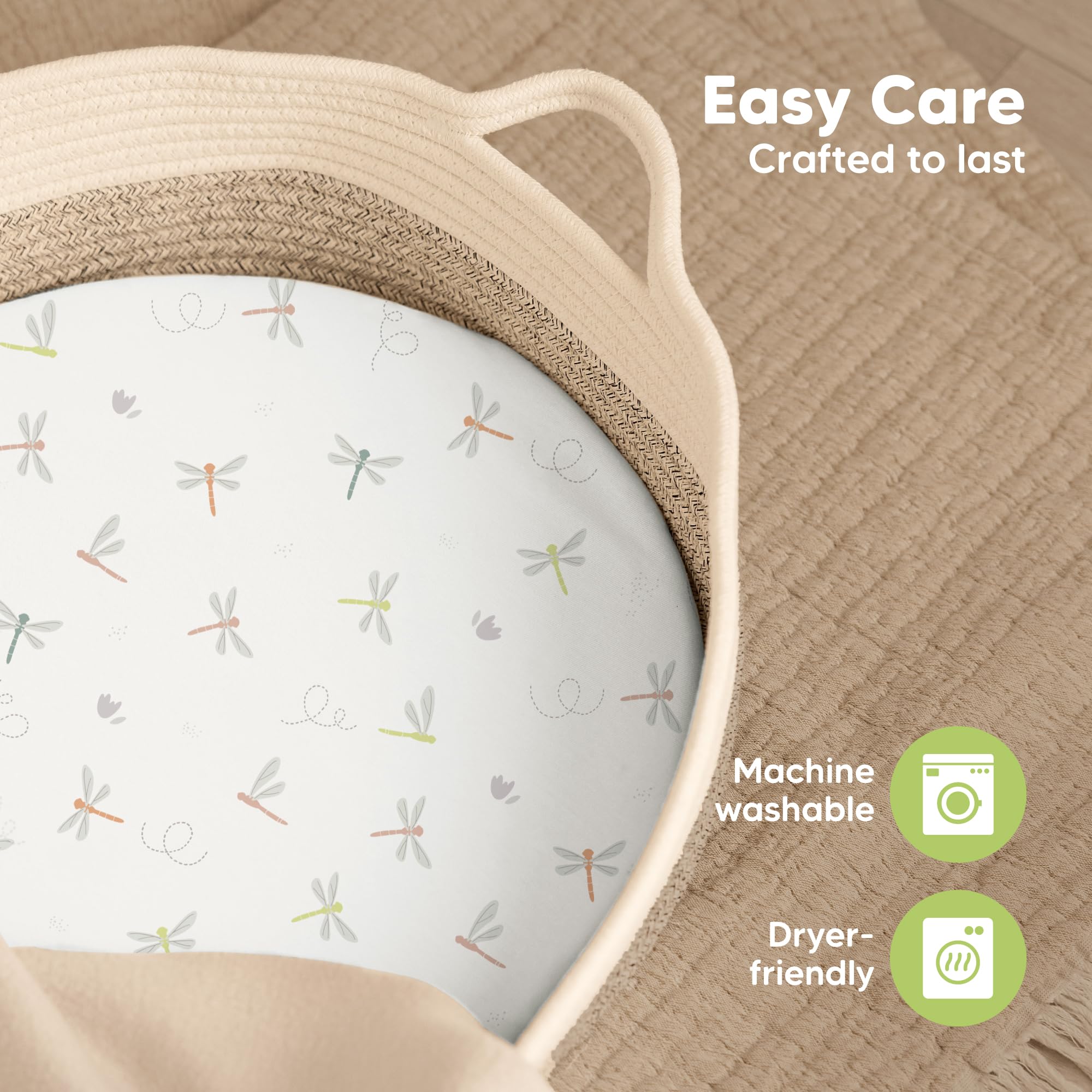 KeaBabies Isla breathable viscose bassinet sheet for baby comfort
