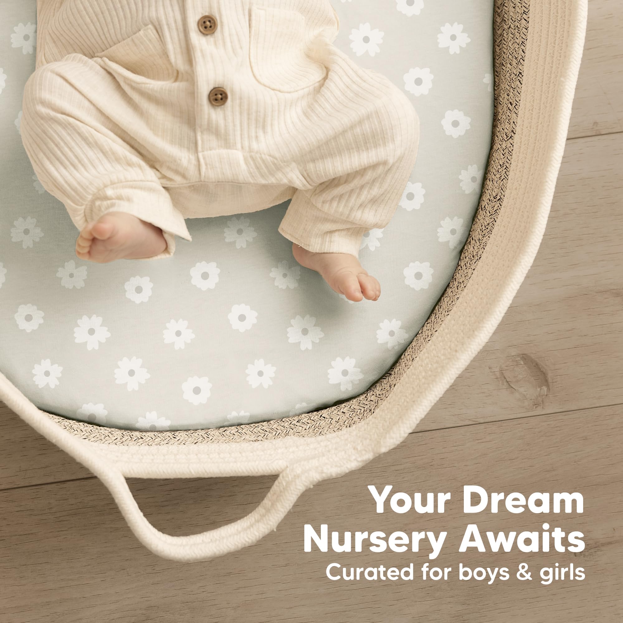KeaBabies Isla sheet fits hourglass and oval bassinet shapes
