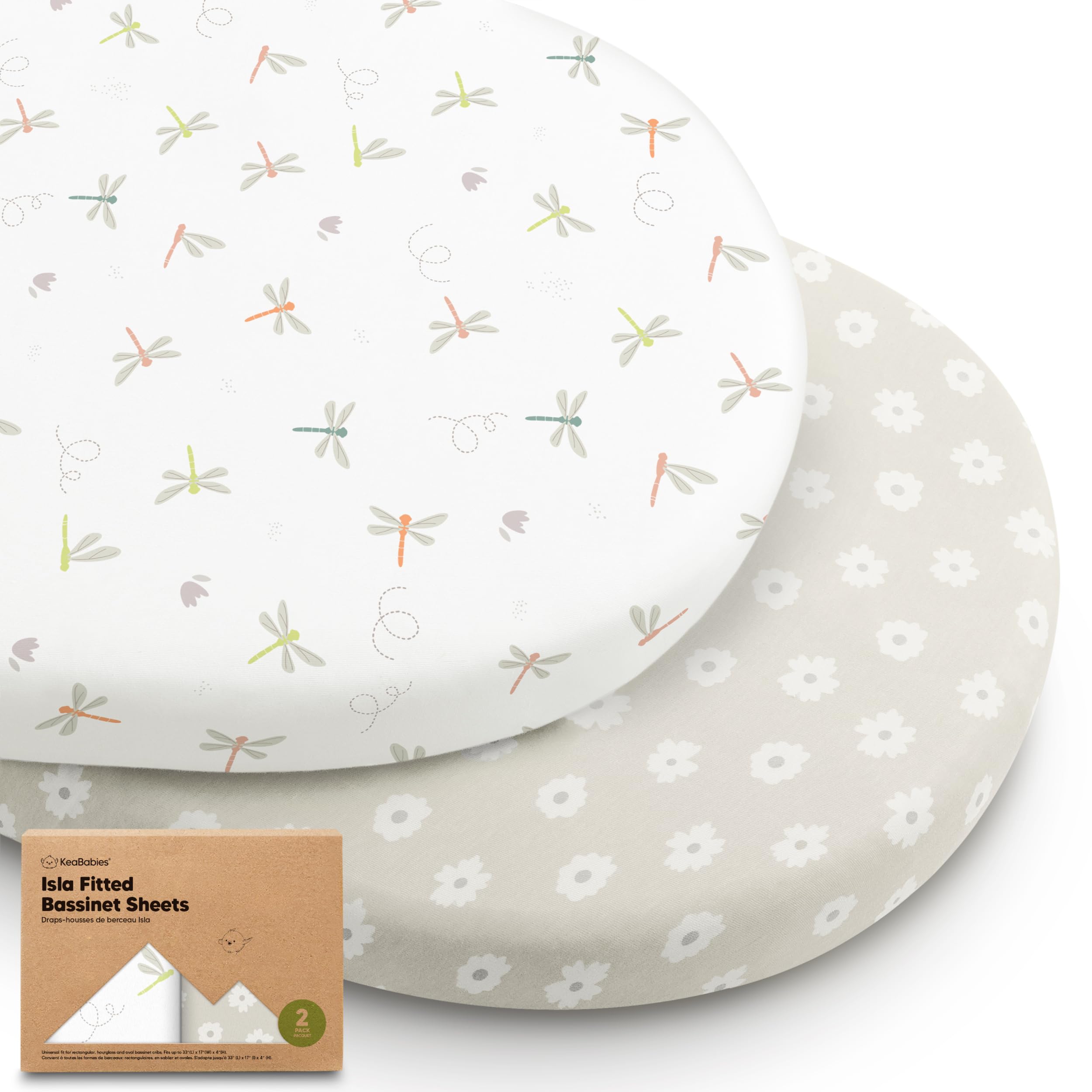 KeaBabies Isla bassinet sheet with snugfit design for secure sleep