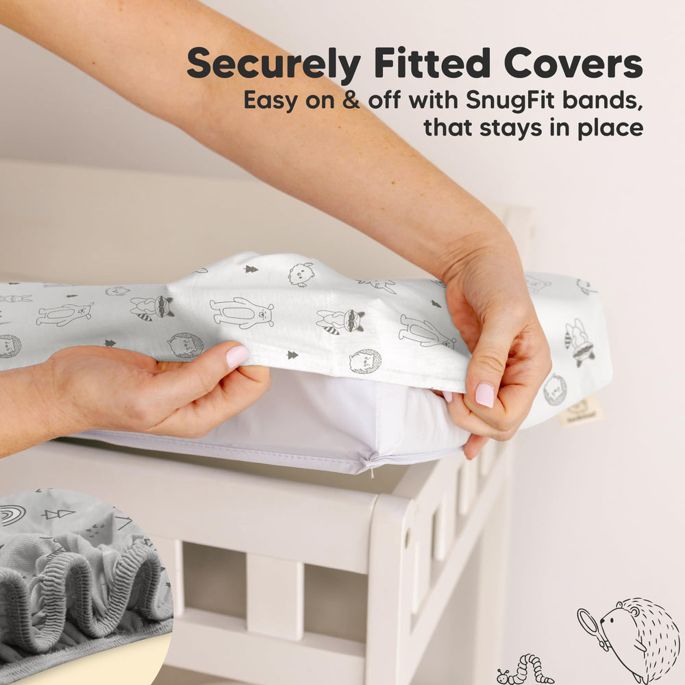 KeaBabies Isla cover with buckle holes for safety during changes