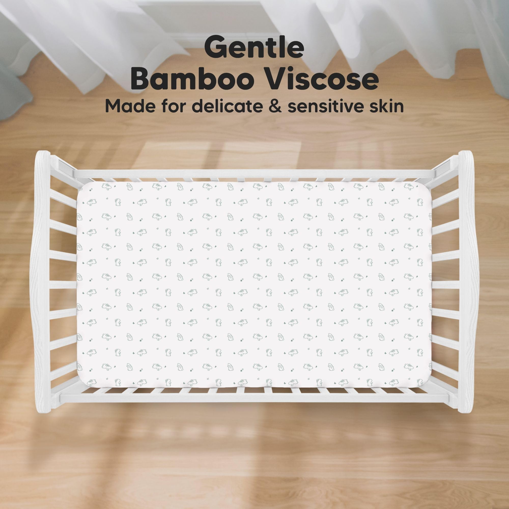 KeaBabies Isla fitted crib sheet in bamboo, breathable for peaceful nights.